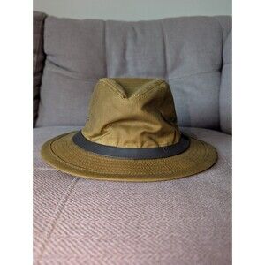 Filson Tin Cloth Insulated Packer Hat 11060016 MADE IN USA Dark Tan Waxed Oil